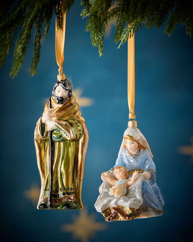 Holy Family Christmas Ornaments, Set of 3